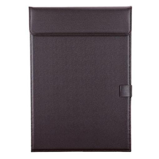 A4 Leather Meeting Clip Pad - Office Document Board & Writing Pad (Coffee) - 1