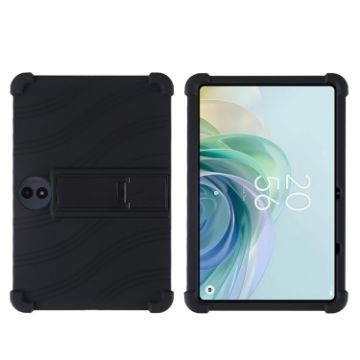TCL TAB 11 FE Shockproof Silicone Tablet Case with Holder - Black - 1