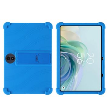TCL TAB 11 FE Shockproof Silicone Tablet Case with Holder - Blue - 1