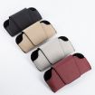 Gray Leather Car Sunglasses Organizer Sun Visor Clip Eyeglasses Case - 2