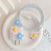 Flower Shape Charger Case & Cable Biter for Apple 18W/20W - Pink/Blue - 1