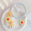 Flower Shape Charger Case & Cable Biter for Apple 18W/20W - Yellow/Green - 1