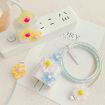 Flower Shape Charger Case & Cable Biter for Apple 18W/20W - Yellow/Green - 4