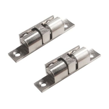 Medium Silver Magnetic Spring Buckle Ball Door Sucker - 2pcs Cabinet - 1