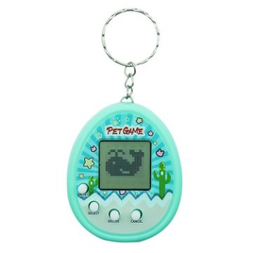 Nostalgic Cactus Green Virtual Pet Game Toy Keychain for Kids - 1