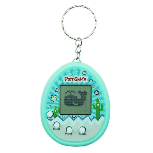 Nostalgic Cactus Green Virtual Pet Game Toy Keychain for Kids - 1