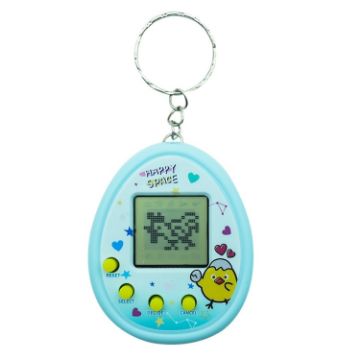 Nostalgic Blue Chick Electronic Pet Game Toy Keychain for Kids - 1