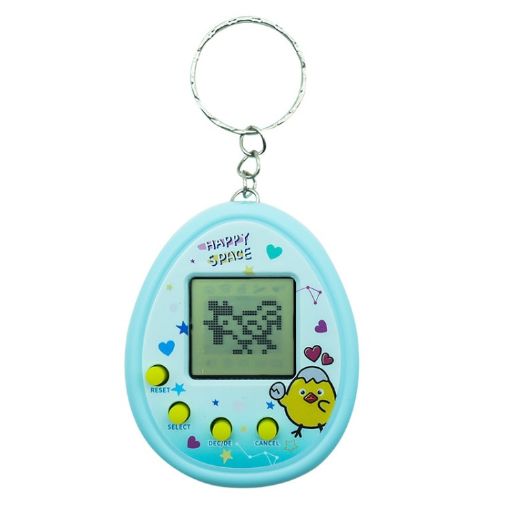 Nostalgic Blue Chick Electronic Pet Game Toy Keychain for Kids - 1