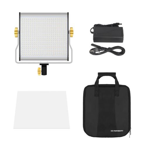 LED Fill Light for Photography & Video - W480 Lamp + UK Plug Adapter - 1
