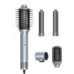 5 in 1 Hot Air Comb Curling Negative Ion Hair Dryer, Gray EU Plug - 1