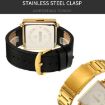 SKMEI Gold Leather Band Square Men Electronic Watch - Multi-function Dial - 5