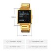 SKMEI Gold Leather Band Square Men Electronic Watch - Multi-function Dial - 8