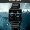 SKMEI Men's Square Electronic Watch, Black Leather Band, Multi-function - 7