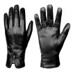 Women's Black Sheepskin Wool Fleece Lined Touchscreen Gloves, Size L - 1
