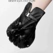 Women's Black Sheepskin Wool Fleece Lined Touchscreen Gloves, Size L - 4