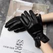 Women's XL Coffee Sheepskin Wool Fleece Lined Touchscreen Snow Gloves - 6