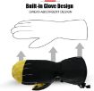 Unisex Winter Ski Snow Gloves - Five-Finger Black (M) for Outdoor Sports - 5