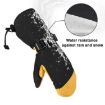 Unisex Winter Ski Snow Gloves - Five-Finger Black (M) for Outdoor Sports - 6