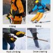 Unisex Winter Ski Snow Gloves - Five-Finger Black (M) for Outdoor Sports - 8