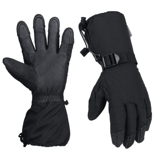 Unisex Black Winter Ski Snow Gloves - Five-Finger Style (Large) - 1