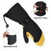 Unisex Black Winter Ski Snow Gloves - Five-Finger Style (Large) - 7