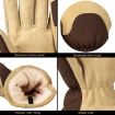 Deerskin Leather Thermal Gloves for Cold Weather Work, Size M - 4