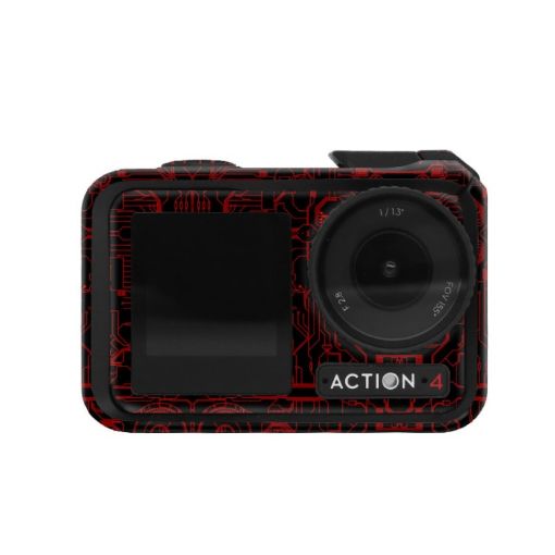 DJI Action 4 Camera Stickers AC4-11 Circuit Red Photo Frame Accessory - 1