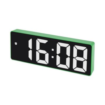 JX012 Green LED Electronic Clock: Battery & Plug-in Bedside Alarm - 1