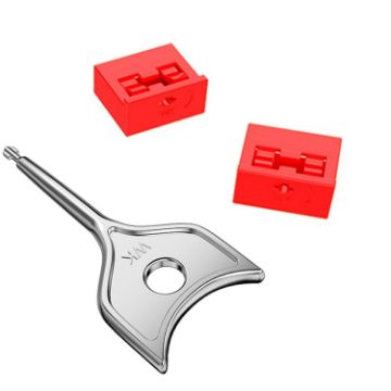 Red USB 2.0/3.0 Dust Plug Set with Sealing Lock - 2 Plugs + 1 Key - 1
