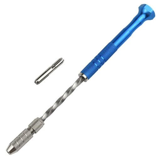 Blue Mini Hand Drill Tool for Arts & Crafts - Semi-Automatic Jade Punch - 1