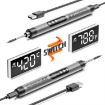 USB Digital Display Soldering Iron Set, 5-Speed Temp, 3 Heads, Gray - 2