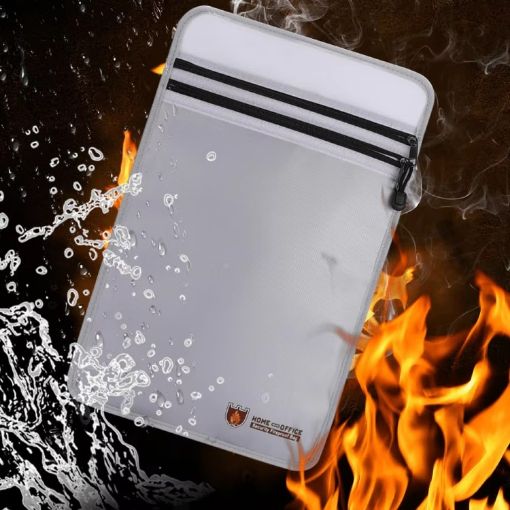 Fireproof Document Bag with Double Zipper Pockets - 10.6x6.9 Inch Pouch - 1