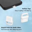 USB-C Charging Port Dust Plug & Lanyard Cleaning Brush Set - White - 4