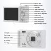 DC03H 4K HD Digital Camera, 2.4-Inch, 16X Zoom, Image Stabilization, White - 4