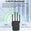 Urant U10 1200Mbps WiFi Repeater 2.4G/5.8G, 4 Antennas, EU Plug, Black - 6
