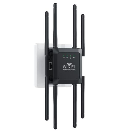 U18 1200Mbps WiFi Repeater 2.4G & 5G Signal Amplifier 8 Antenna US Plug - 1