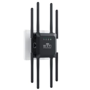 U18 300Mbps 2.4G WiFi Repeater Signal Amplifier 8 Antennas US Plug - 1