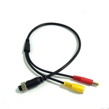 4 Pin Aviation Female to RCA Female DC Male Car Camera Adapter 50cm - 1