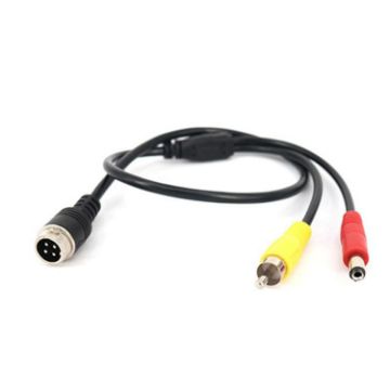 4 Pin Aviation to RCA & DC Male Car Camera Adapter Connector Wire 50cm - 1