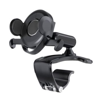 Black Car Dashboard Sun Visor Phone Mount Holder Navigation Bracket - 1