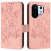 Vivo S30 Pro Mini Pink Embossed Rose RFID Anti-theft Leather Case - 2