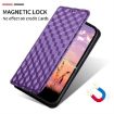 Motorola Edge 5G 2025 Flip Leather Phone Case - Purple Cubic Grid Texture - 6