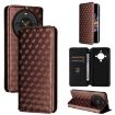 Fossibot S3 Pro Brown Leather Phone Case - Cubic Grid Texture Flip - 1
