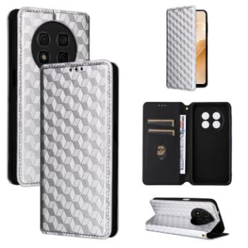 Ulefone Note 15 Silver Flip Leather Phone Case with Cubic Grid Texture - 1
