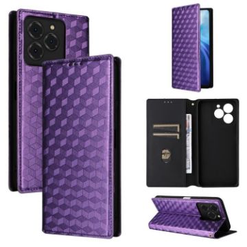 Ulefone Note 20 Pro Purple Flip Leather Phone Case with Grid Texture - 1