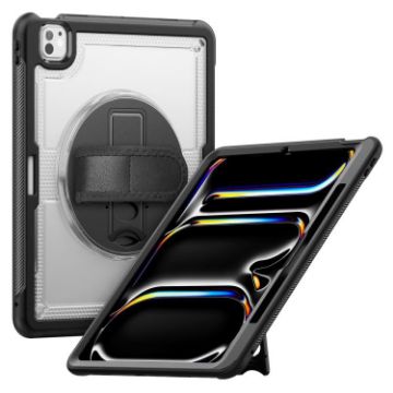 iPad Pro 13 2024 Transparent Honeycomb Grip Stand Case - 1