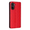 OnePlus Ace 5 Racing Flip Leather Phone Case - Red Cubic Grid Texture - 3