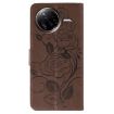 Xiaomi Poco F7 Ultra/Redmi K80 Pro Rose Butterfly Leather Case Brown - 3