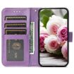 Xiaomi 14T Pro Purple Rose Butterfly Embossed Leather Phone Case - 4