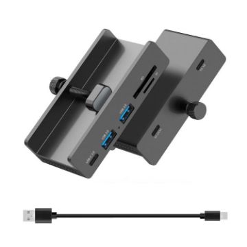 HCL-2A1CTS-Pro Aluminum 5-Port USB3.0 Clamp Hub - Black - 1